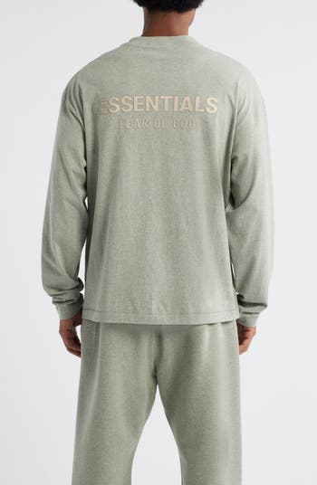 【FEAR OF GOD】CLASSIC FIT LONG SLEEVE T FEAR OF GOD ESSENTIALS - Men Classic Fit Long Sleeve T-Shirt