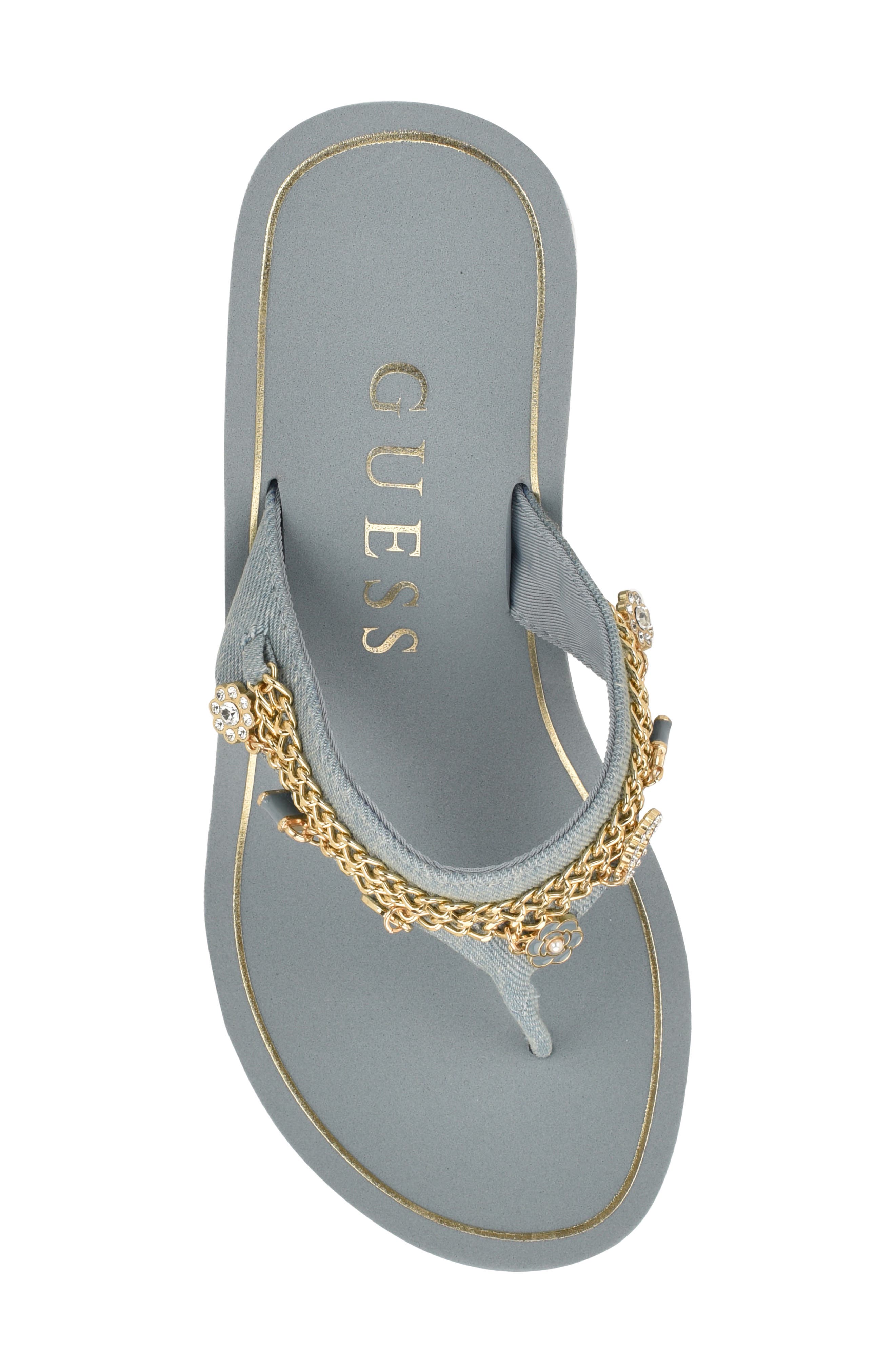 GUESS Sutton Platform Wedge Sandal, Alternate, color, Light Blue