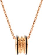 Pre-Owned Bvlgari B.Zero 1 Rock Round Pendant Necklace 18K Rose Gold with Ceramic Small