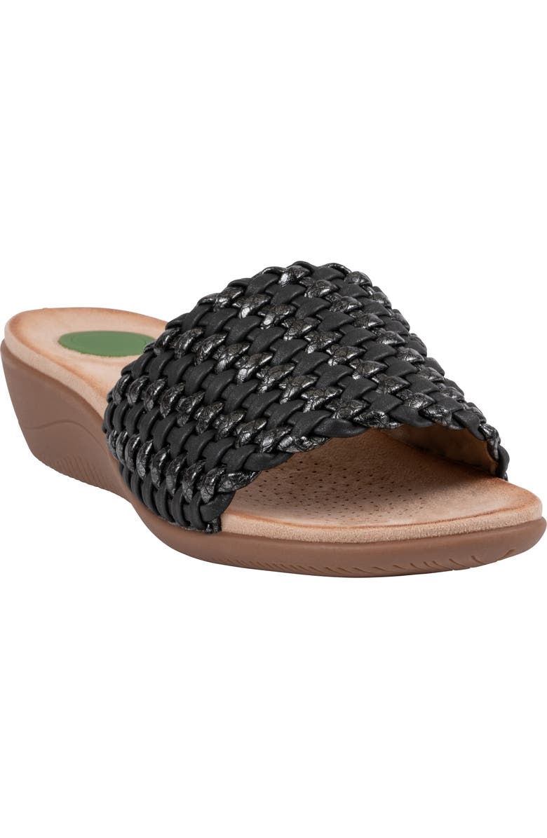 GOOD CHOICE NEW YORK Atenes Woven Slide Sandal, Main, color, Black