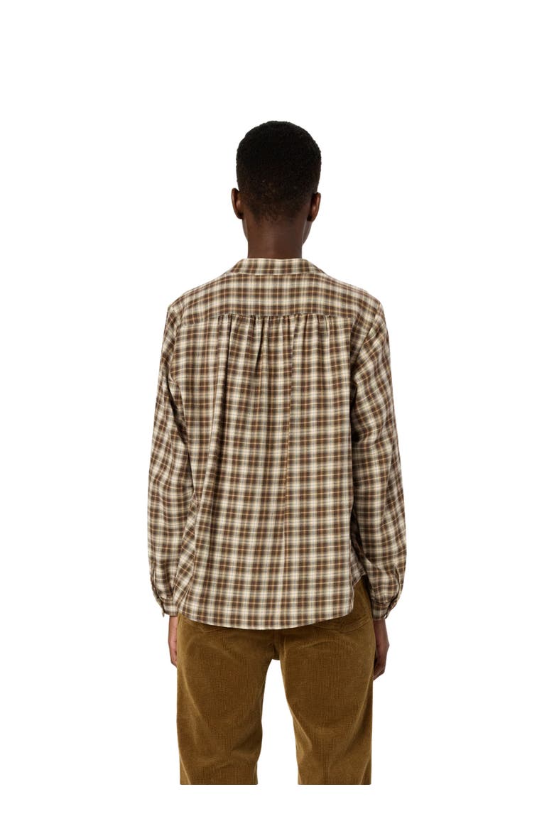 Aline Checked Blouse, Alternate, color, Brown