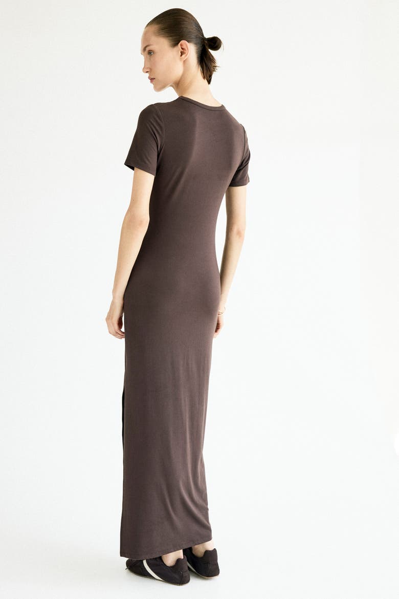 Long T-shirt Dress, Alternate, color, Dark brown