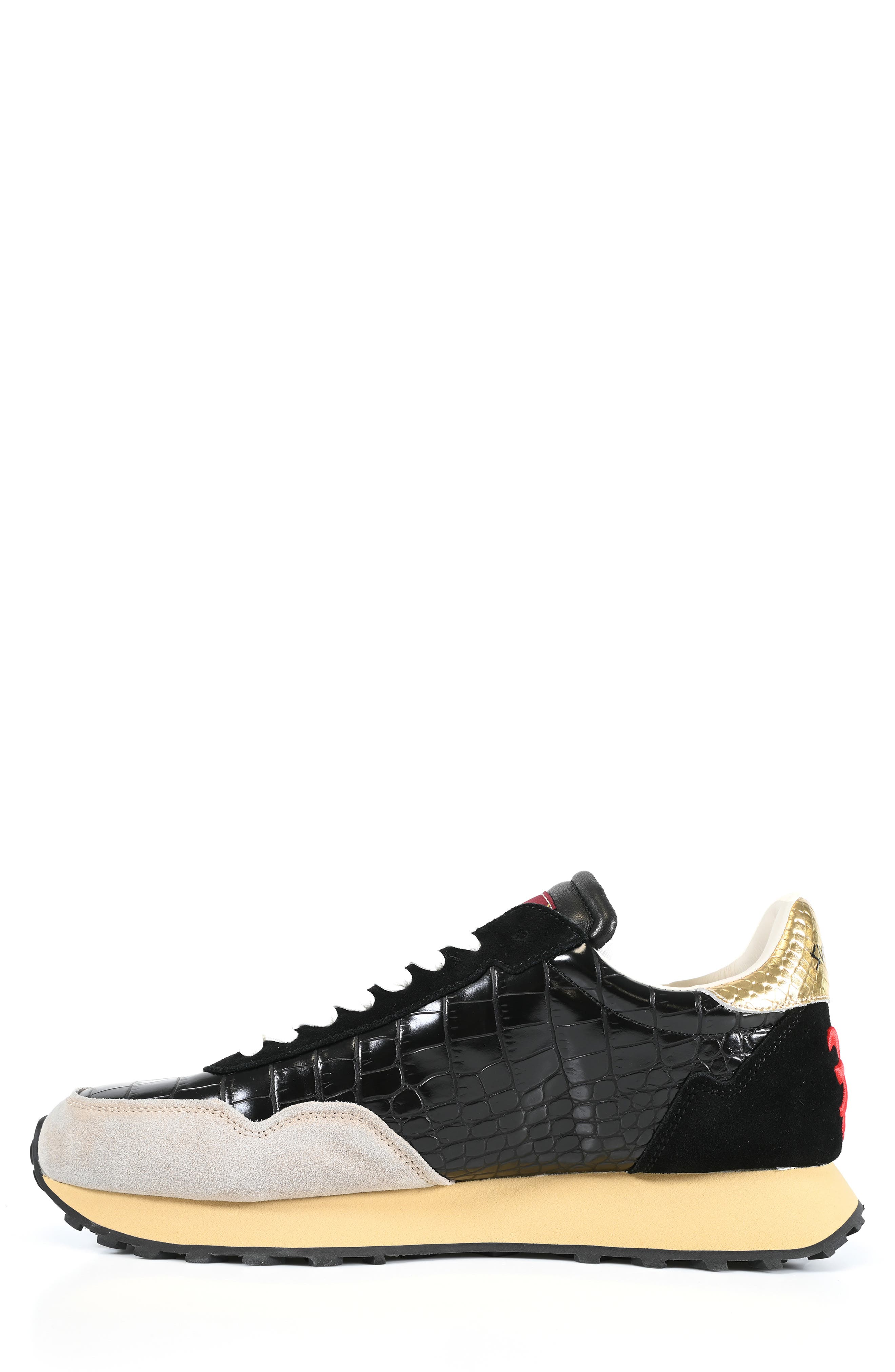 JOHN RICHMOND Signature Runner Sneaker, Alternate, color, Ivory/ Black/ Gold/ Red