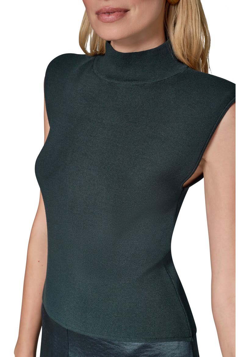 Sleeveless Mixed Media Midi Dress, Alternate, color, BLK FOREST