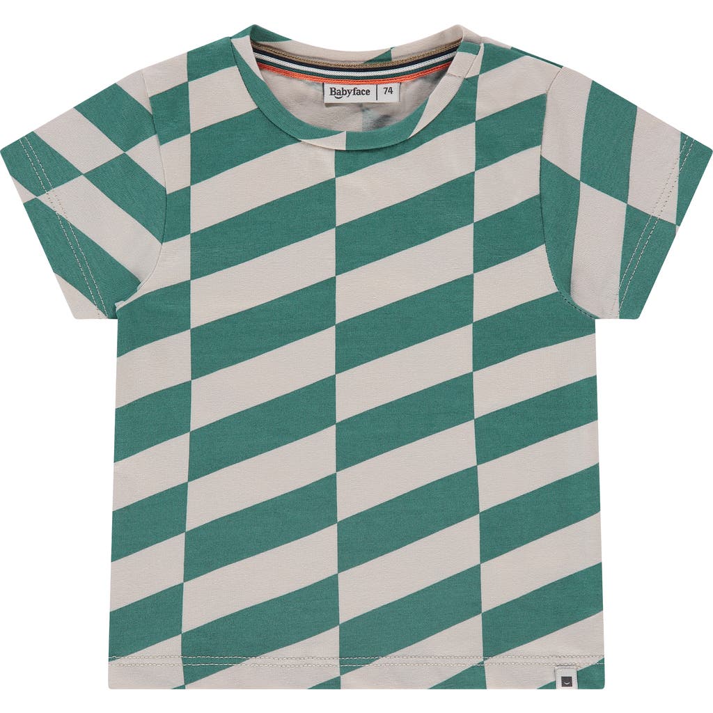 Babyface Asymmetrical Print Short Sleeve T-shirt In Green