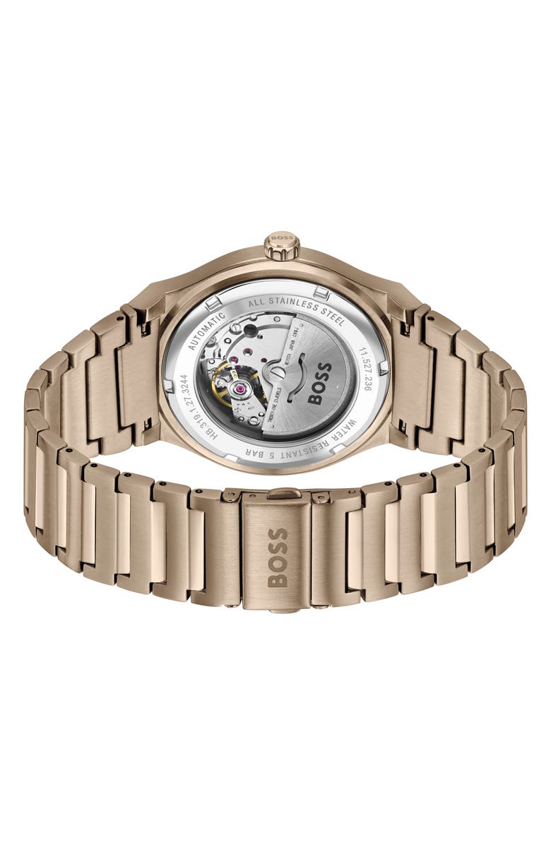 BOSS Candor Automatic Bracelet Watch, 41mm, Alternate, color, Green Dial