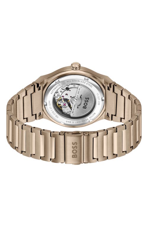 Hugo Boss Gold Stainless Steel Dress Watch In Green