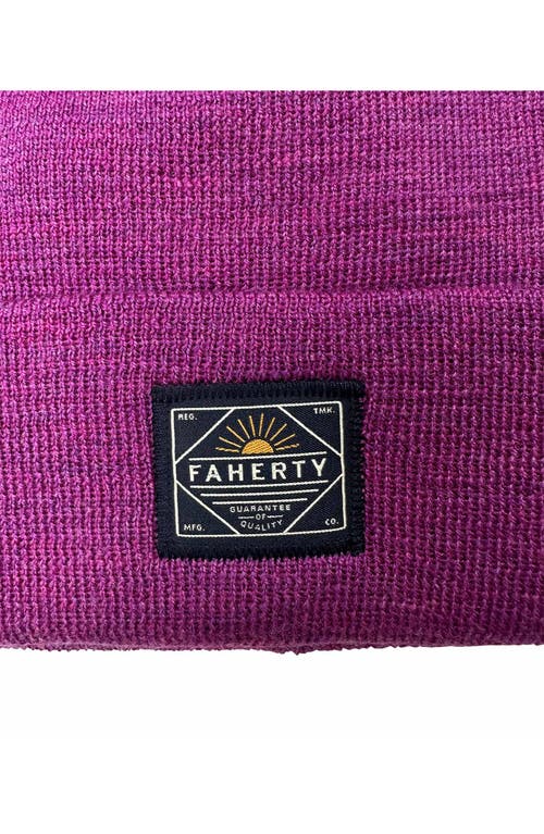 Faherty Workwear Merino Wool Beanie In Purple