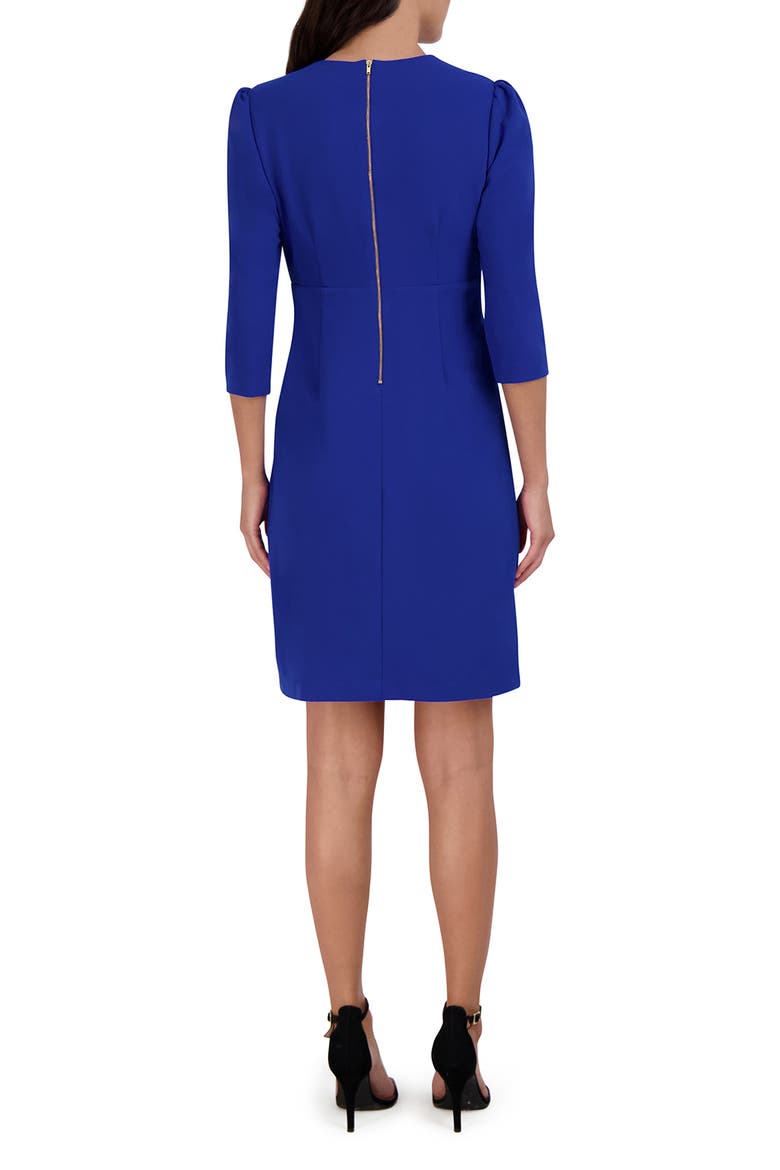 Cascade Ruffle Crepe Sheath Dress, Alternate, color, COBALT