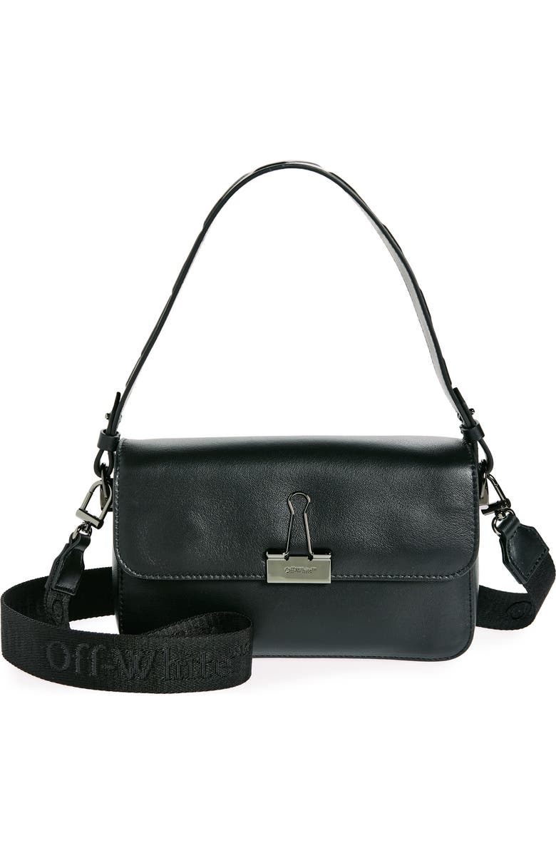 Off-White Medium Soft Binder Leather Shoulder Bag, Main, color,