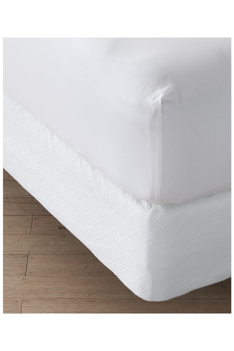 Basketweave Cotton Matelasse Bedskirt, Main, color, White