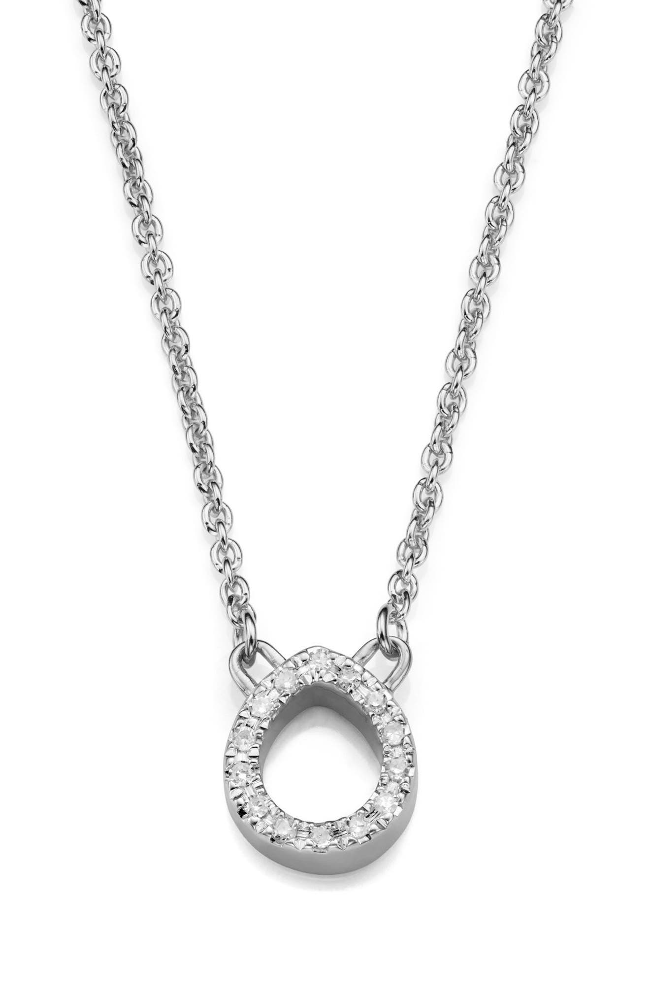 Monica Vinader Naida Mini Open Teardrop Pendant Necklace