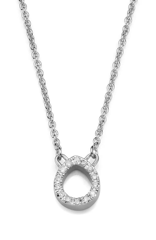 Monica Vinader Naida Mini Open Teardrop Pendant Necklace In Silver