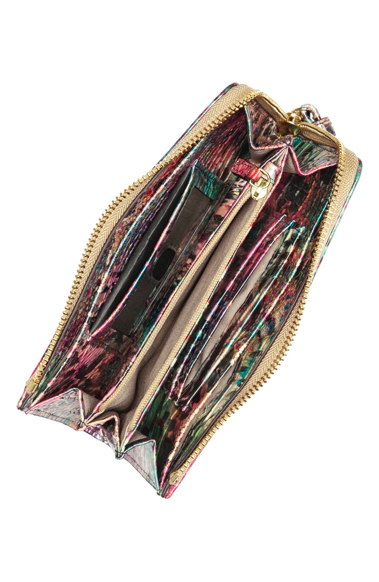 Brahmin Corie Animal Print Croc Embossed Leather Wallet, Alternate, color, 