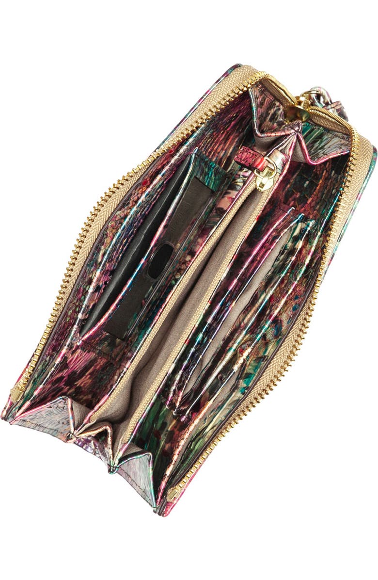 Brahmin Corie Animal Print Croc Embossed Leather Wallet, Alternate, color,