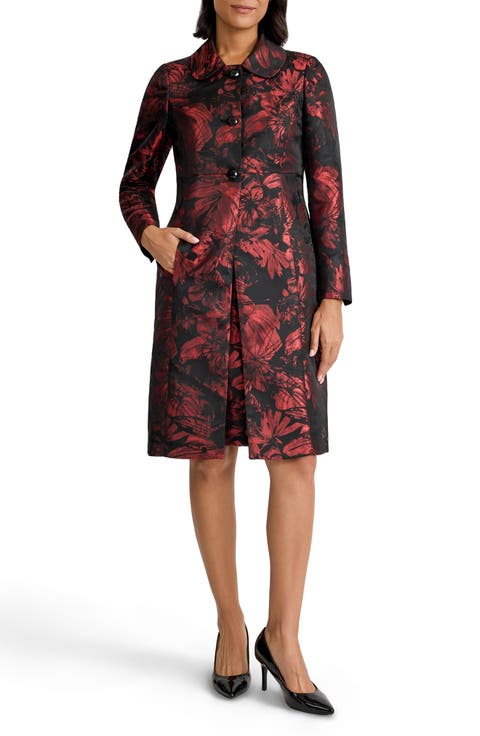 Floral Jacquard Peter Pan Collar Topper