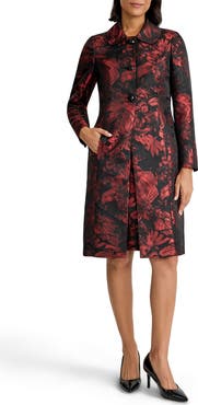 KASPER Floral Jacquard Peter Pan Collar Topper
