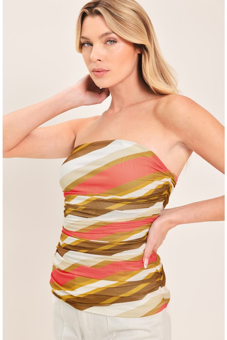 Mesh Tube Top, Alternate, color, BROWN CORAL