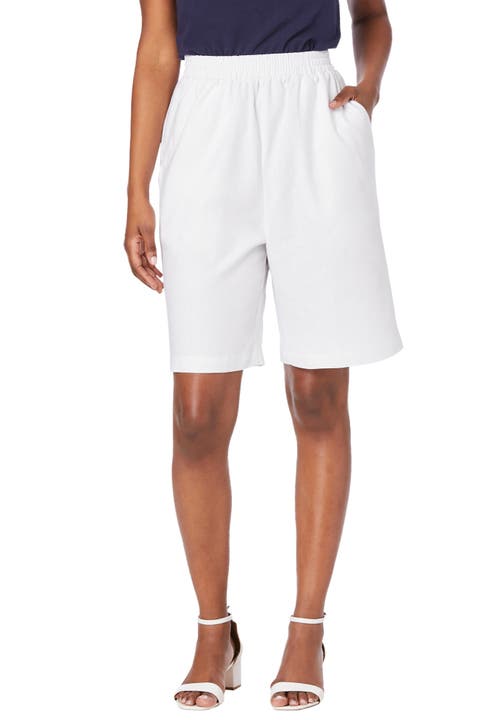 Jessica London Linen Short In White
