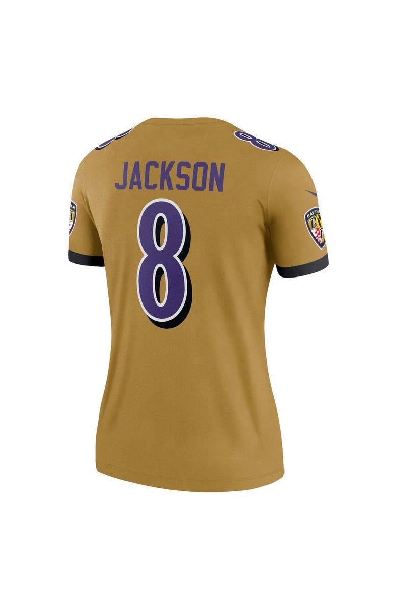 Nike Women's Nike Lamar Jackson Gold Baltimore Ravens Inverted Legend Jersey, Alternate, color, 