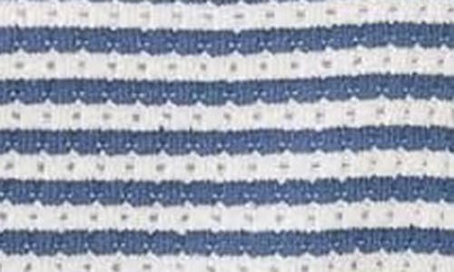 Blu Pepper Stripe Cotton Blend Sweater In Blue