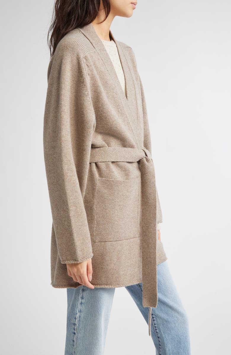 Johnstons of Elgin Relaxed Fit Belted Donegal Cashmere Cardigan, Alternate, color, Peregrine Donegal