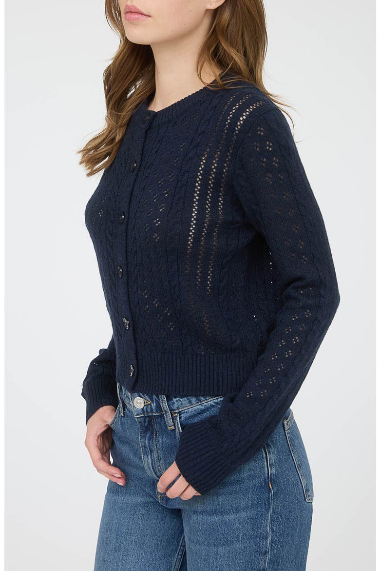 Pointelle Cardigan, Alternate, color, NAVY