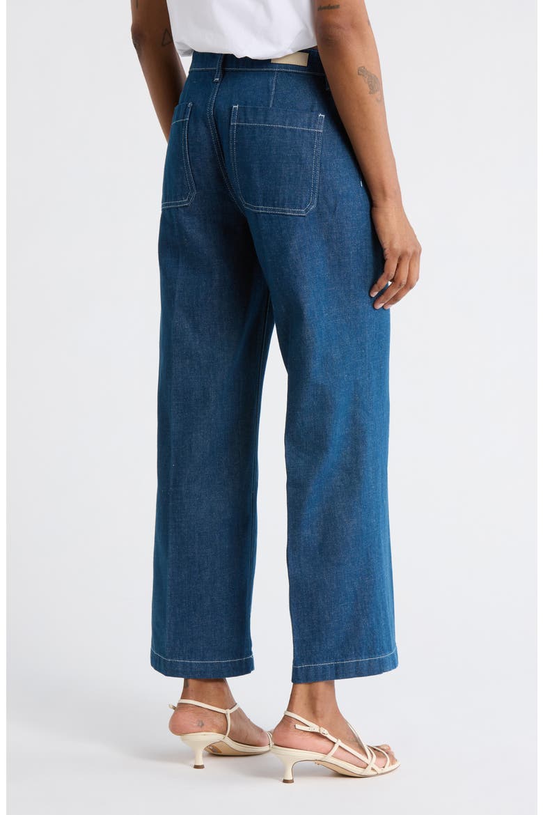Kassie Patch Pocket High Waist Ankle Wide Leg Jeans, Alternate, color, MAST
