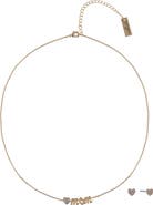 Hallmark Gold Tone Nana Rose Pendant Necklace and Earring Set