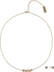 Hallmark Gold Tone Mom and Heart Pendant Necklace and Earring Set