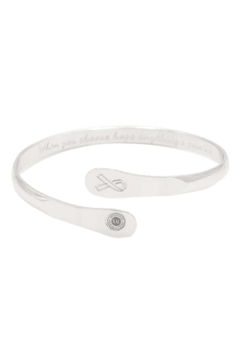 Cancer Awareness Bracelets, Engraved Bracelets When you choose hope anything is possible- Cancer Awareness Sign, Main, color, Silver
