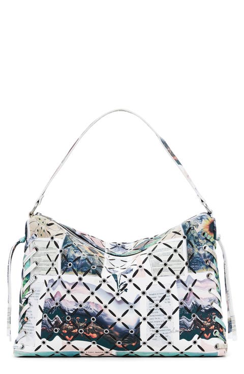 Medium Collage Perforated Crossbody Bag