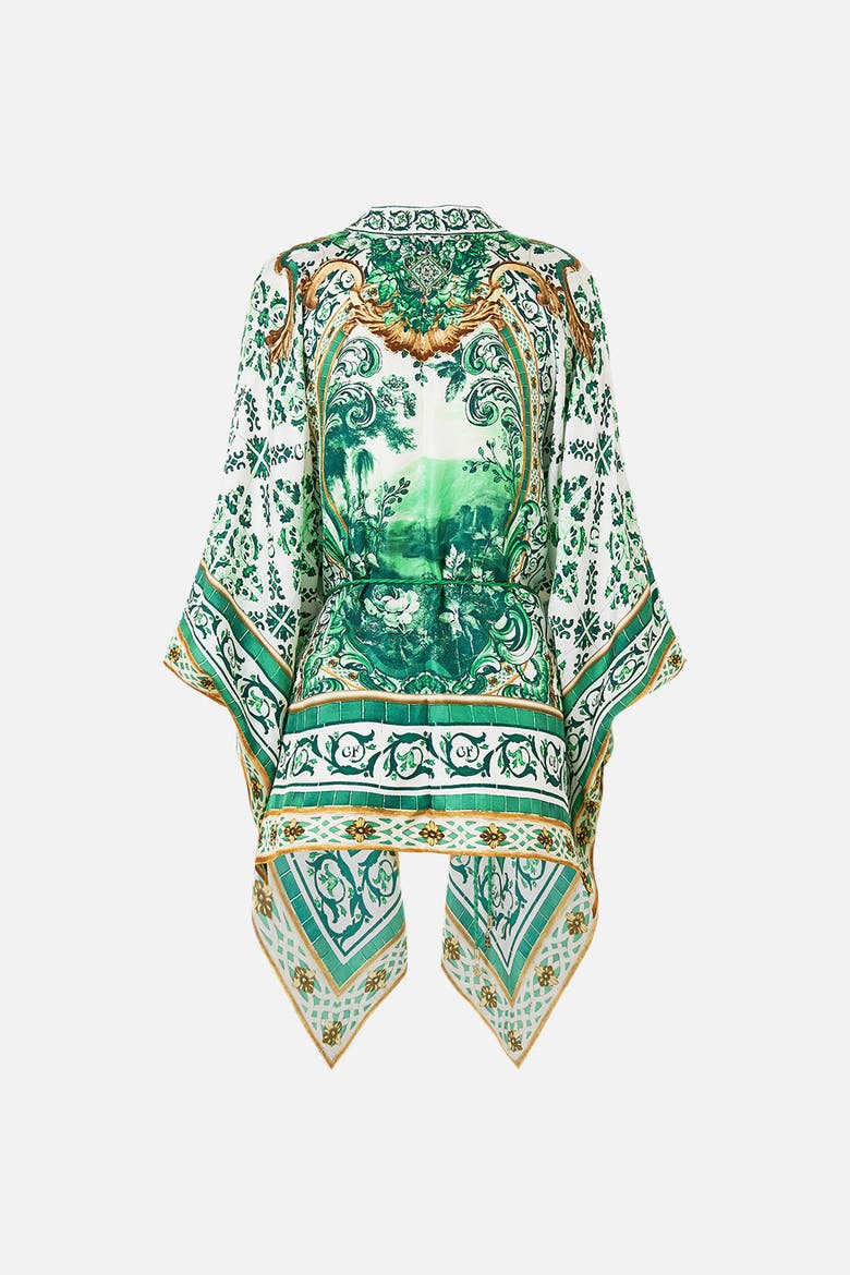 Button Through Scarf Blouse Corridor Of Calm, Alternate, color, Corridor Of Calm
