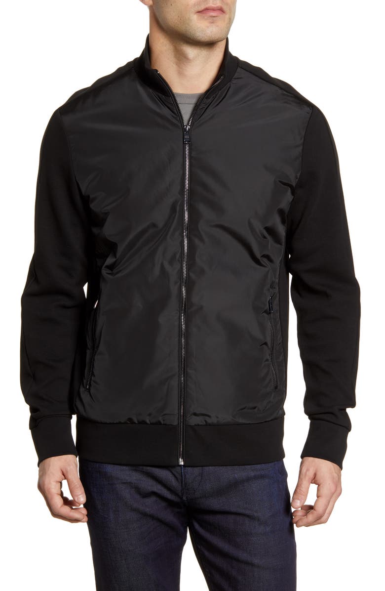 BOSS Skiles Regular Fit Zip Bomber Jacket, Alternate, color, 