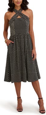 Kensie Embroidered Halter Dress