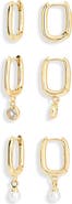 NORDSTROM RACK Set of 3 Oval Hoop Earrings