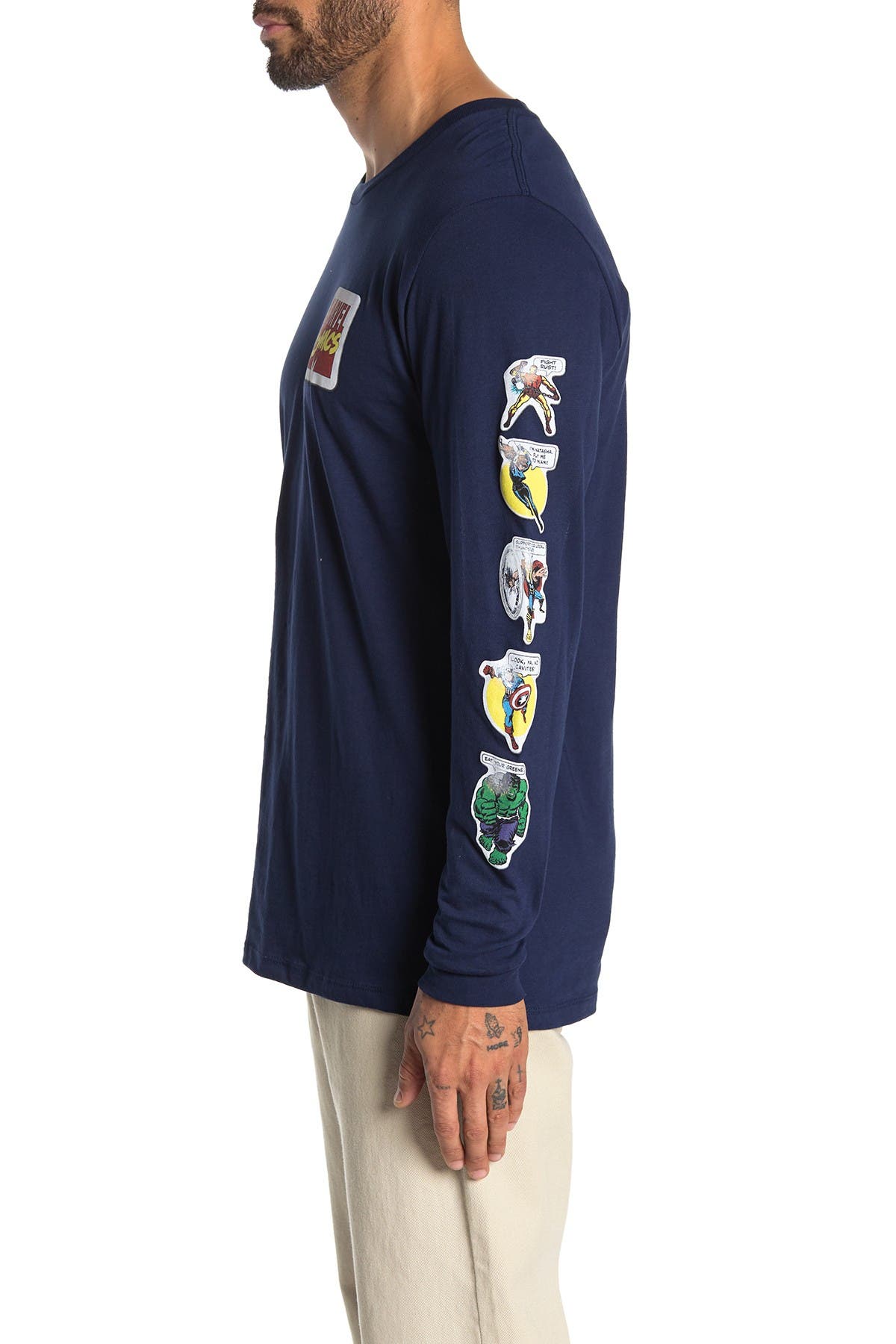 Mad Engine Marvel Puff Sticker Long Sleeve T-Shirt (Men) | Nordstromrack