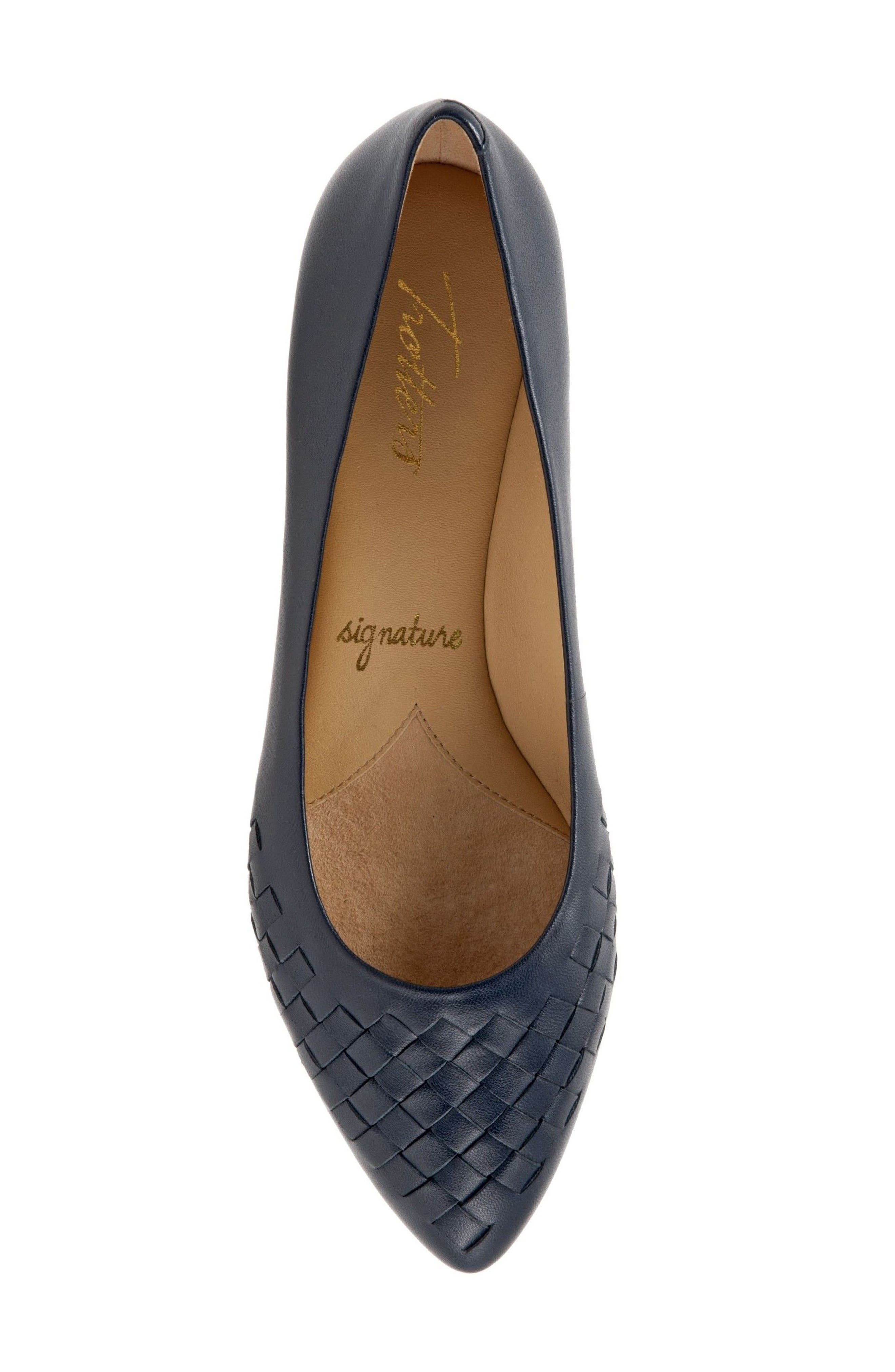 Estee Woven Flat, Alternate, color, NAVY LEATHER