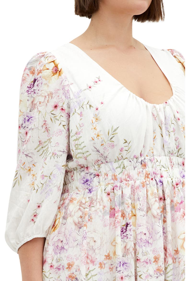 Keyla Floral Long Sleeve Maxi Dress, Alternate, color, FLIRTY BDR