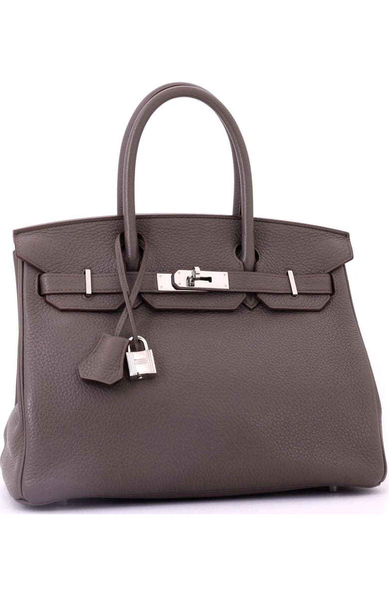 Pre-Owned Hermes Birkin Handbag Grey Clemence with Palladium Hardware 30, Alternate, color,