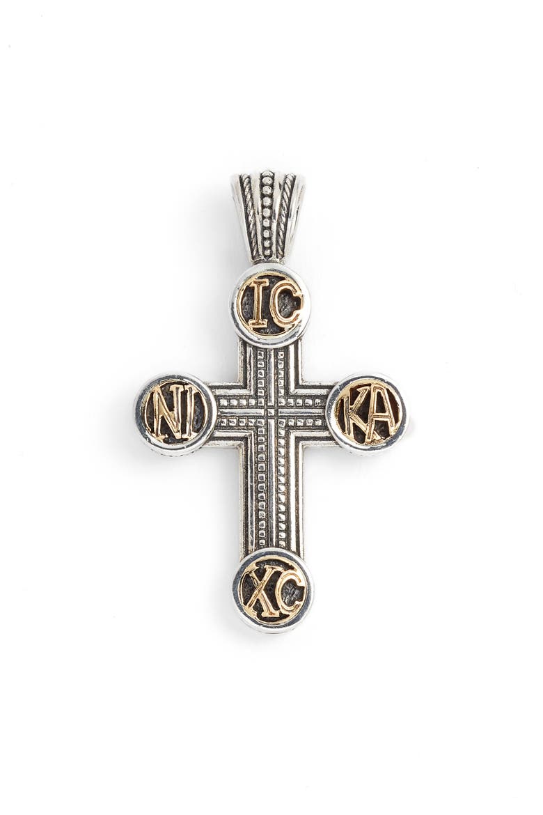 Stavros Cross Scrip Enhancer, Main, color, SILVER/ GOLD