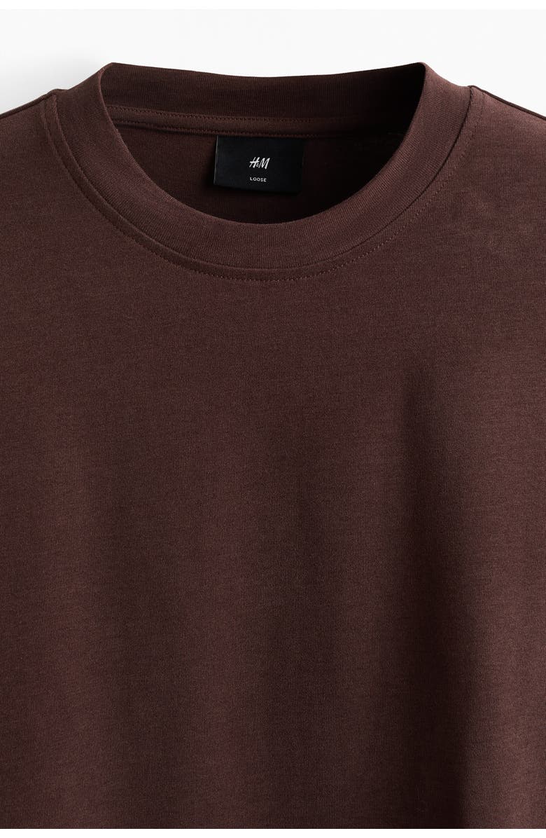 H&M Loose Fit Boxy-style T-shirt, Alternate, color, Dark Brown