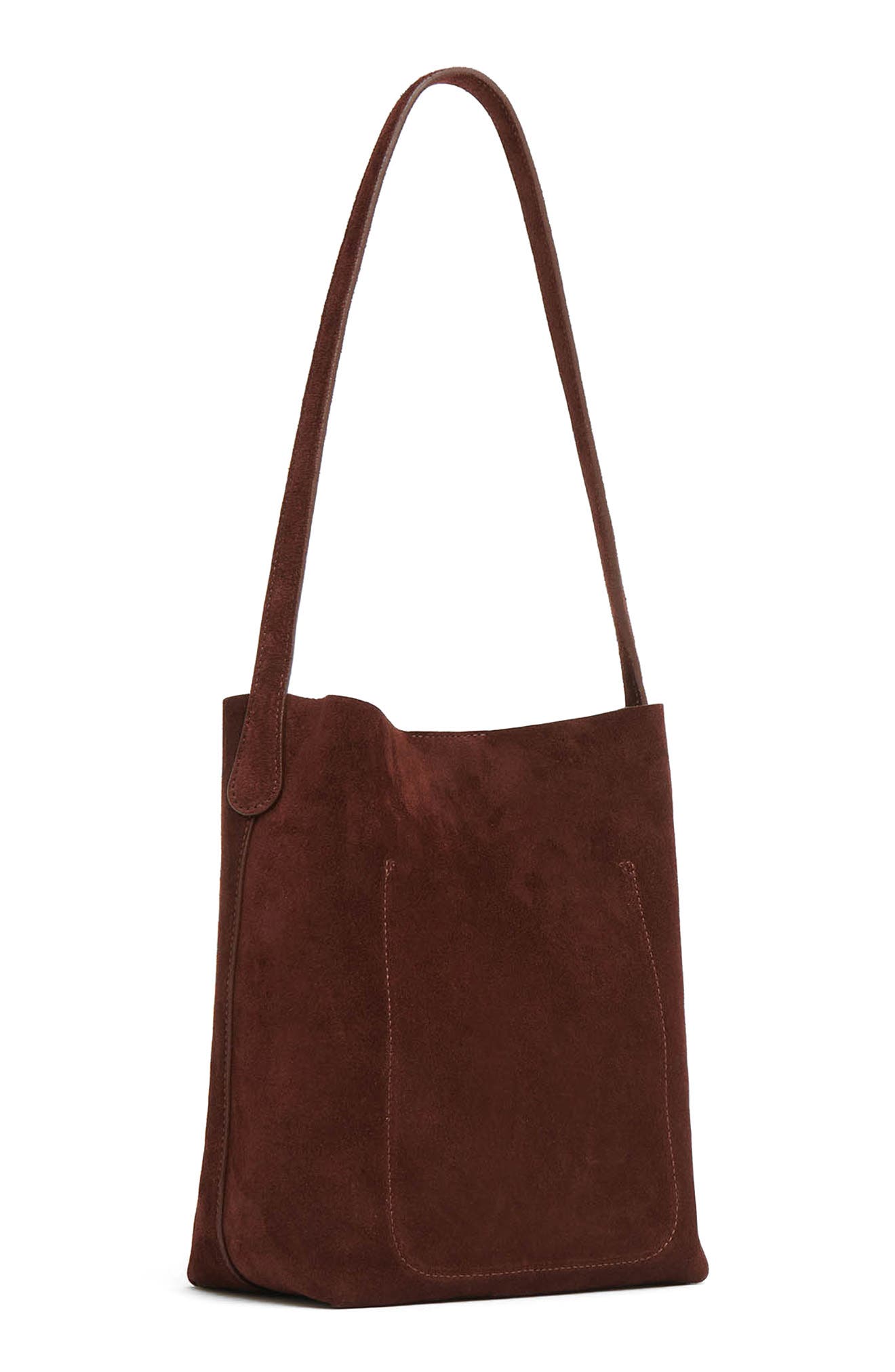 Mansur Gavriel Small Everyday Cabas Suede Hobo Bag, Alternate, color, Chocolate