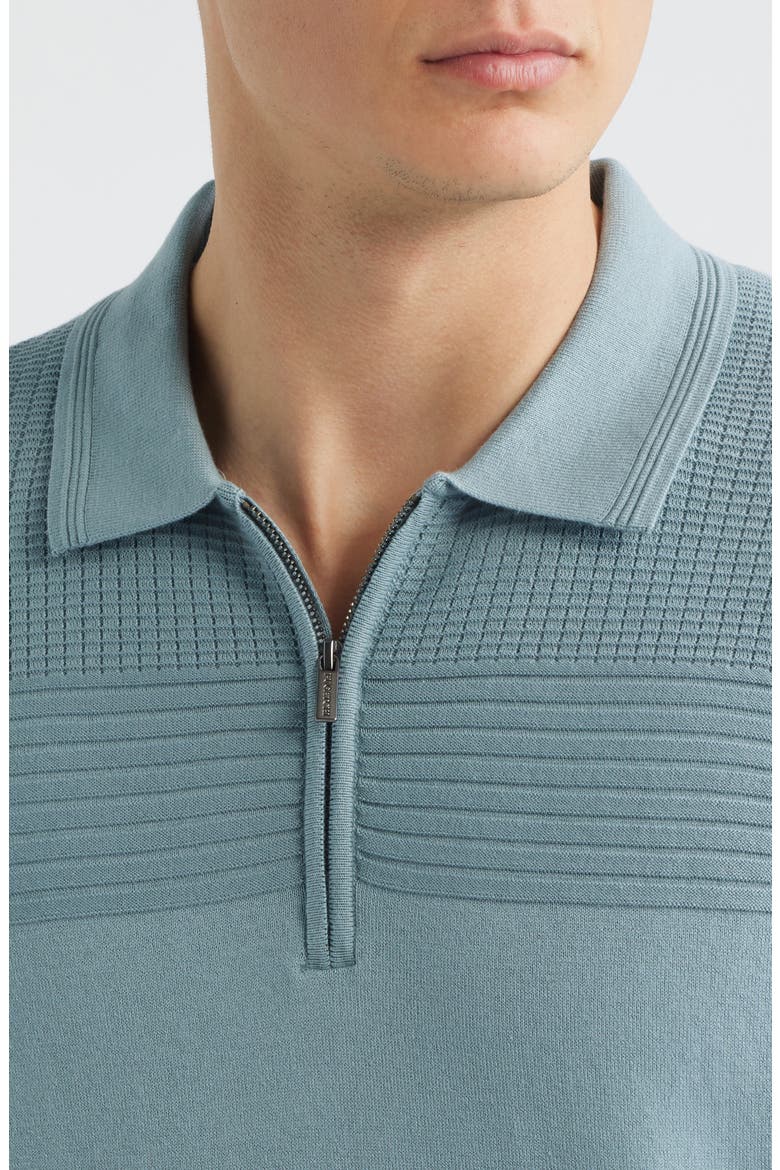 Quarter Zip Cotton Blend Polo Sweater, Alternate, color, SHARK