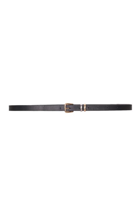 Slim belt with square buckle
