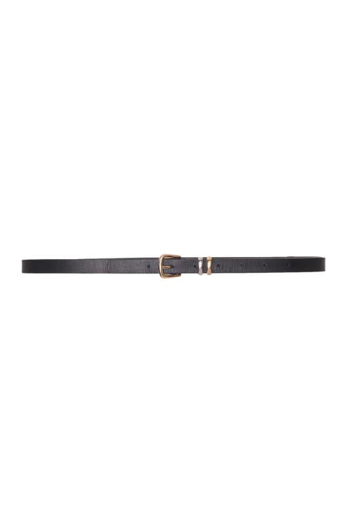 Maje Slim Belt With Square Buckle In Black
