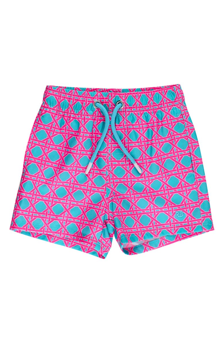 RuggedButts Kids' Neon Sorbet UPF 50+ Swim Trunks, Main, color, Blue