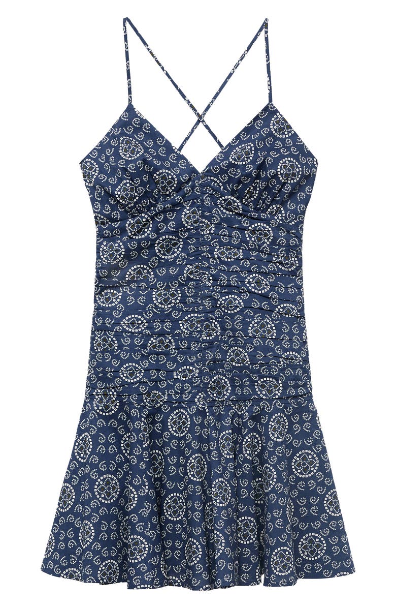 MANGO TEEN Geo Print Minidress, Alternate, color, Navy