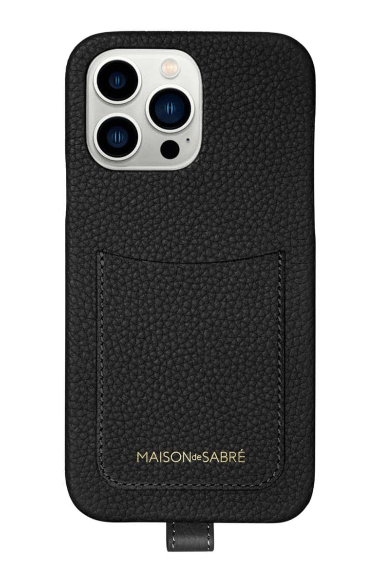 MAISON de SABRÉ Sling Phone Case, Alternate, color, Black Caviar