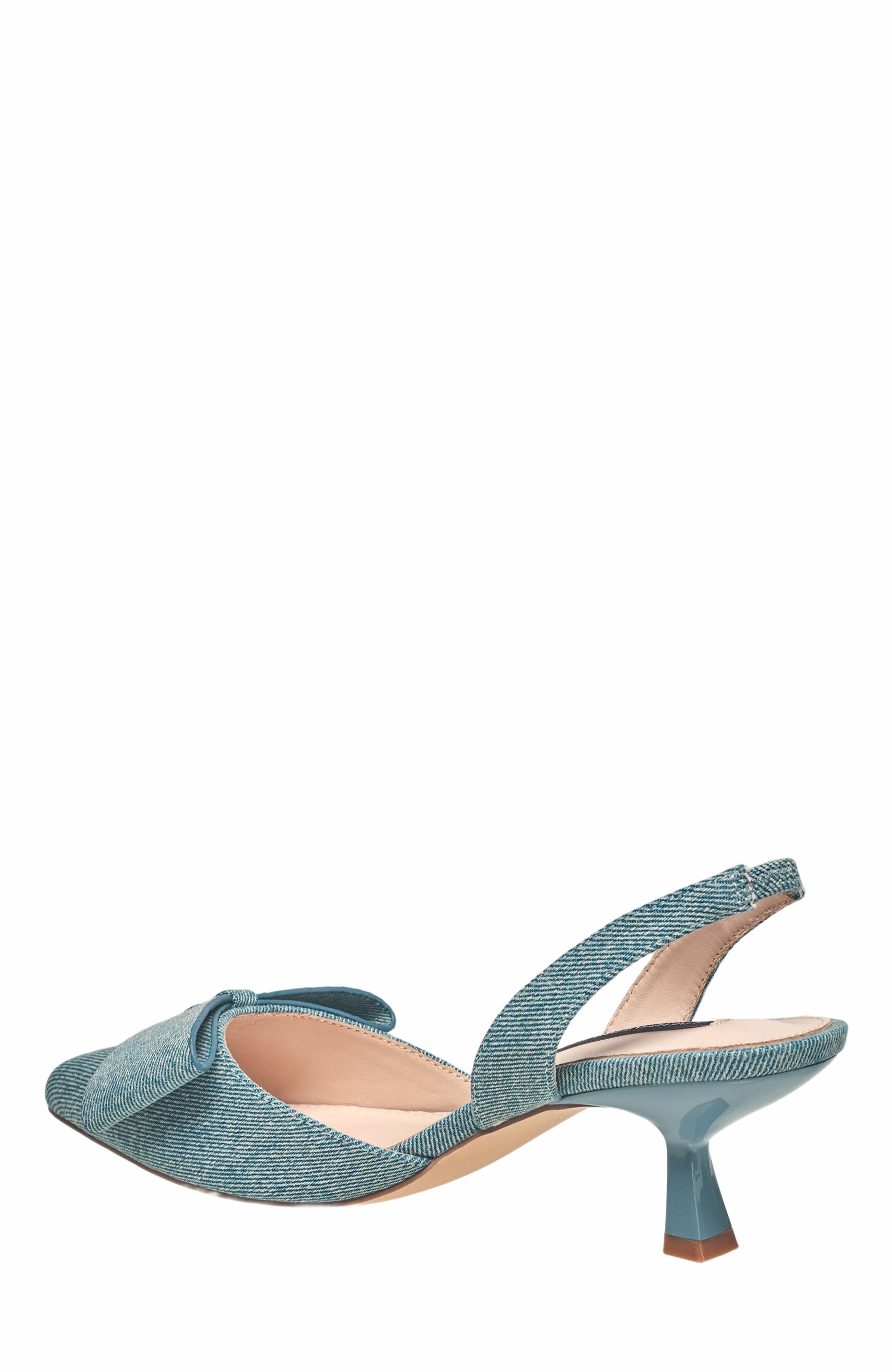 French Connection Slingback Flared Heel, Alternate, color, Denim